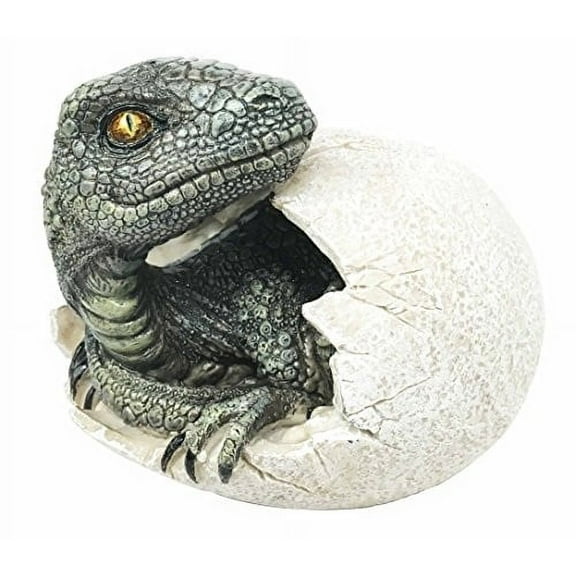 Jurassic Era Predator Velociraptor Breaking Out Of Egg Dinosaur Figurine Hatchling Collectible Sculpture