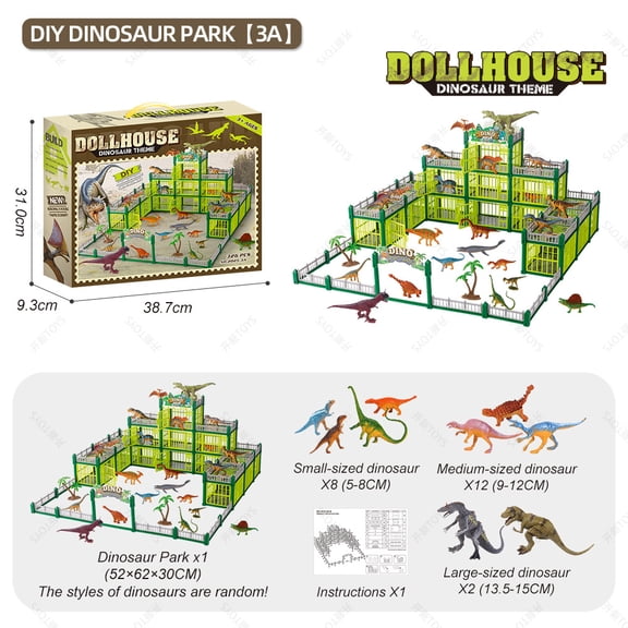 The Jurassic Estate: Comprehensive DIY Prehistoric Sanctuary Building Set with Multi-Level Architectural Villa and Miniature Dinosaur Models for Imaginative Eco-Storytelling, Deluxe Gift Box