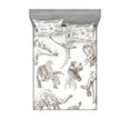 thumbnail image 1 of Jurassic Fitted Sheet & Pillow Sham Set, Arrangement of Various Dinosaurs Illustrations Skeleton Biology Historic, Decorative Printed 6 Piece Bedding Decor Set, Calking, Dark Brown White, by Ambesonne, 1 of 3