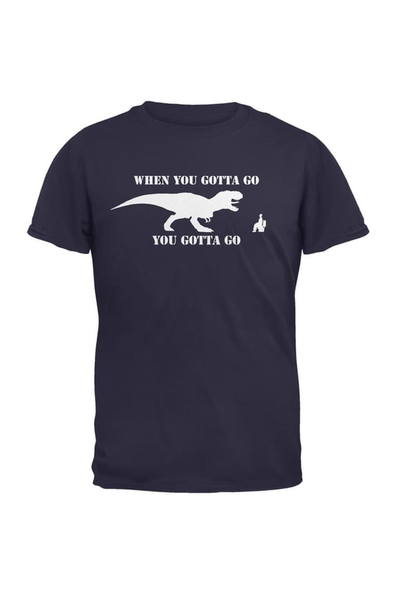 Jurassic Gotta Go Navy Adult T-Shirt - Small