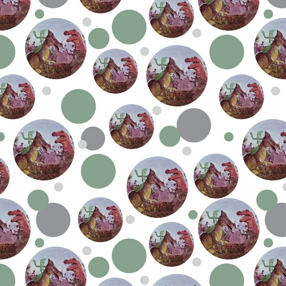 Jurassic Gumby Riding Dinosaur T-Rex Premium Gift Wrap Wrapping Paper Roll