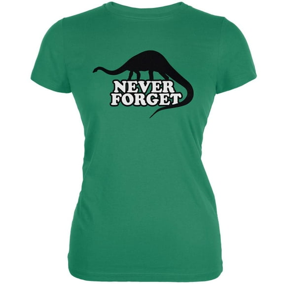 Jurassic - Never Forget Kelly Green Juniors Soft T-Shirt - X-Large