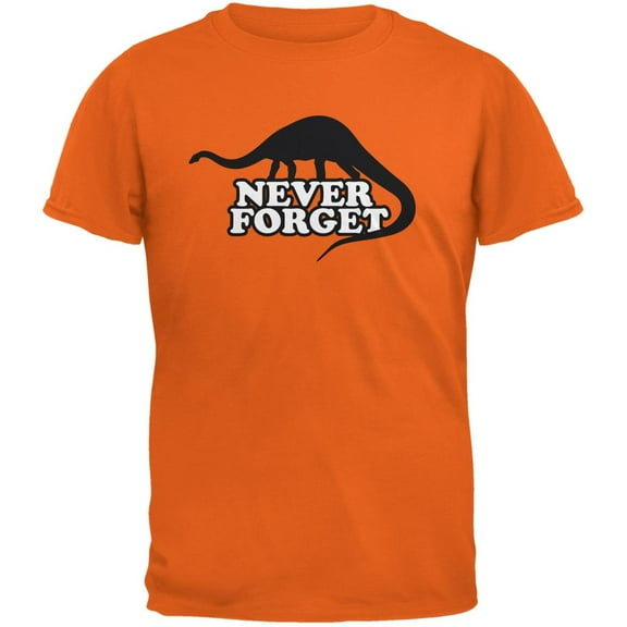 Jurassic - Never Forget Orange Adult T-Shirt - Medium