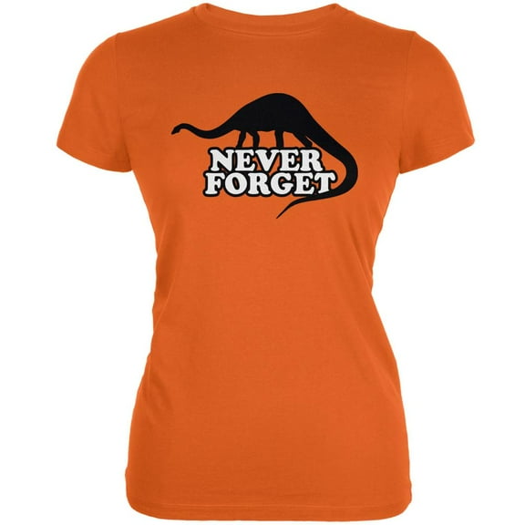 Jurassic - Never Forget Orange Juniors Soft T-Shirt - 2X-Large