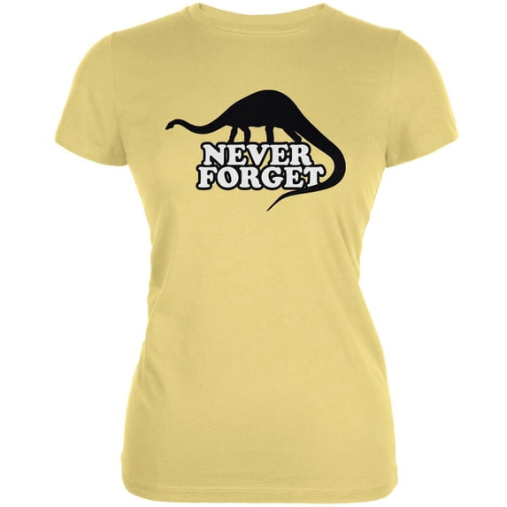 Jurassic - Never Forget Yellow Juniors Soft T-Shirt - Medium