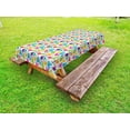 thumbnail image 1 of Jurassic Outdoor Tablecloth, Dinosaur Archaeological Historical Monster Wild Creature Cartoon Children Print, Decorative Washable Fabric Picnic Tablecloth, 58 X 120 Inches, Multicolor, by Ambesonne, 1 of 2