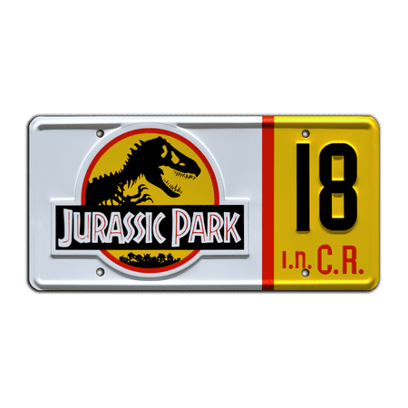 Jurassic Park | 1993 Jeep Wrangler Sahara #18 | Jurassic Park #18 | Metal Stamped Replica Prop License Plate