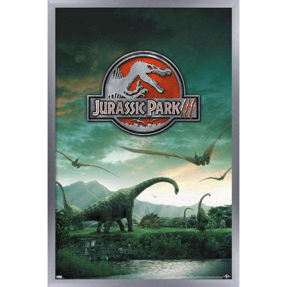 Jurassic Park 3 - Dinosaurs Wall Poster, 14.725" x 22.375", Framed