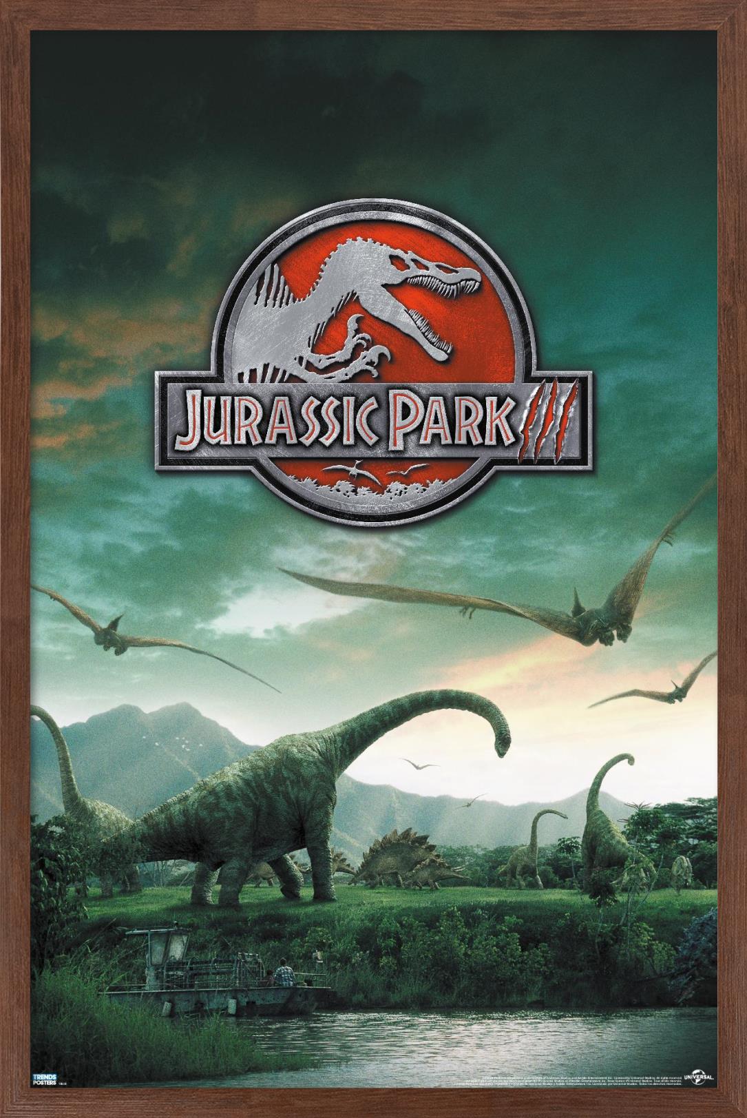 Jurassic Park 3 - Dinosaurs Wall Poster, 22.375" x 34", Framed