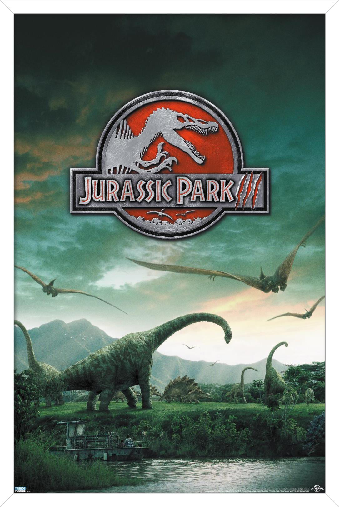 Jurassic Park 3 - Dinosaurs Wall Poster, 22.375 x 34, Framed