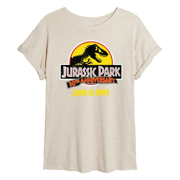 Jurassic Park - 30Th Logo - Women's Oversized Graphic T-Shirt