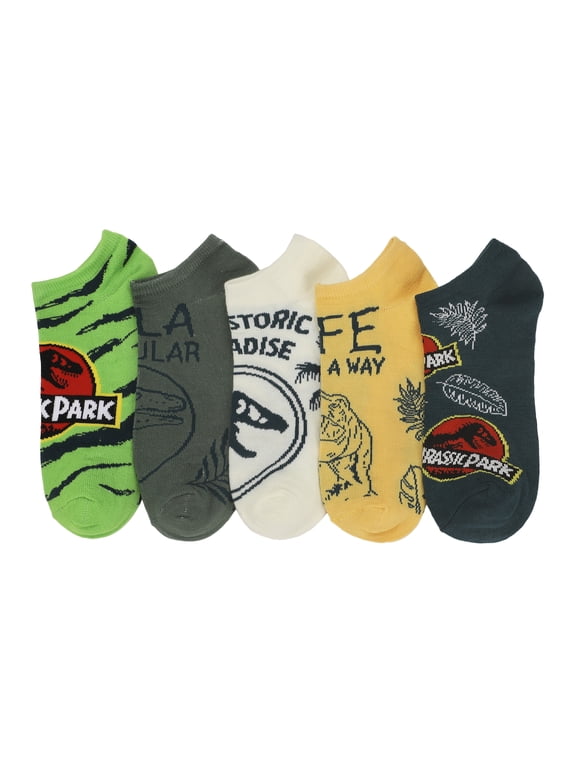 Jurassic Park AOP Text Womens Ankle Socks 5 Pack