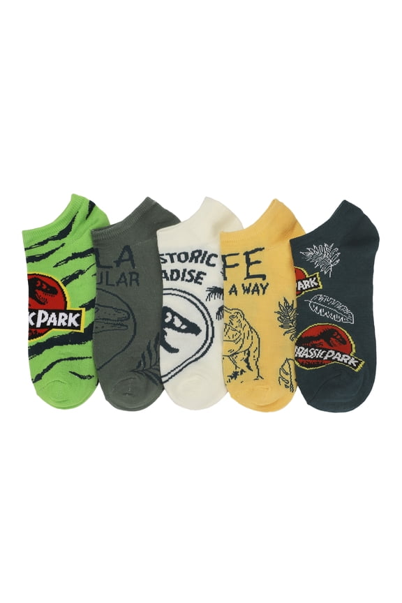 Jurassic Park AOP Text Womens Ankle Socks 5 Pack
