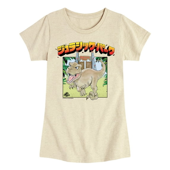 Jurassic Park - Anime Jurassic Park - Youth Girls Fitted Short Sleeve T-Shirt