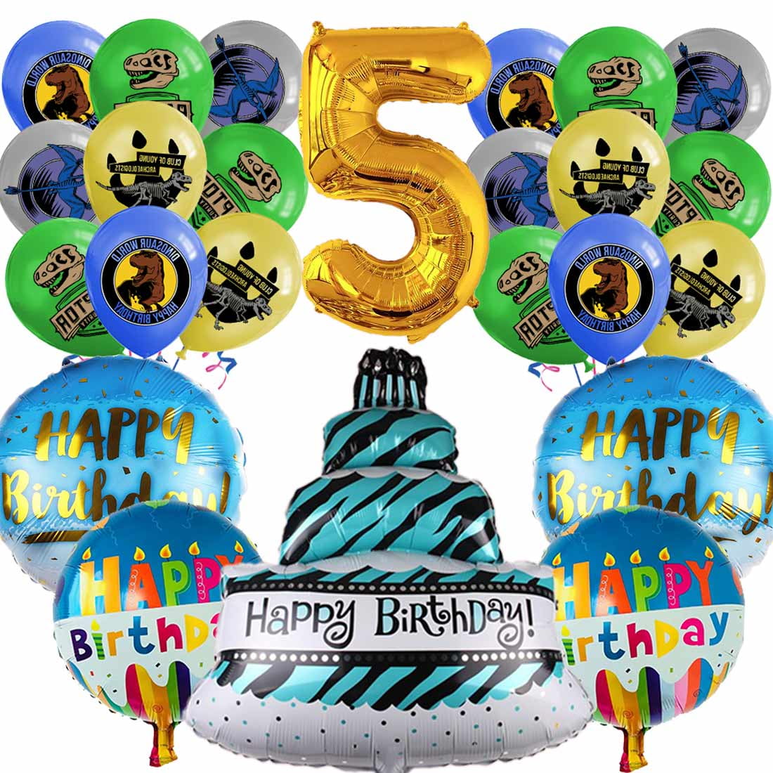 Jurassic Park Balloons Party Supplies 5th Big Number Decorations Decor ...