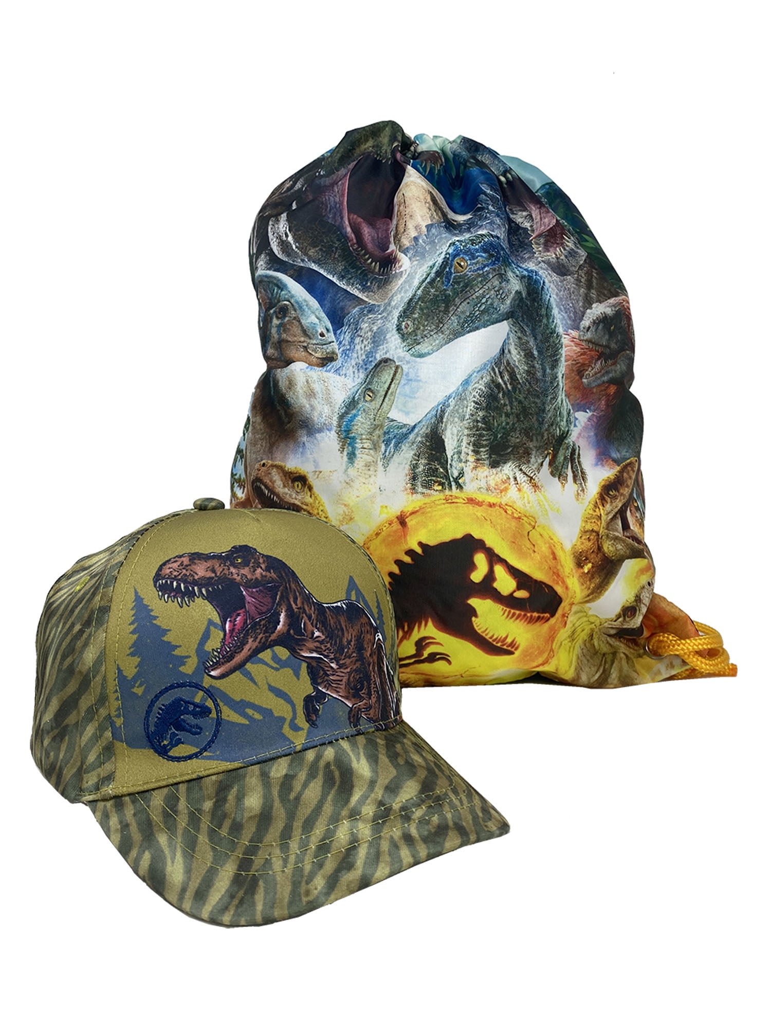 JURASSIC WORLD Jurassic Park Baseball Hat & Sling Bag 2-Piece Set Kids Boys Girls Dinosaur