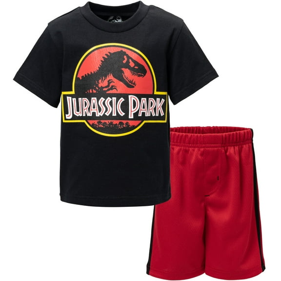 Jurassic Park Big Boys Athletic T-Shirt and Mesh Shorts Outfit Set Toddler to Big Kid