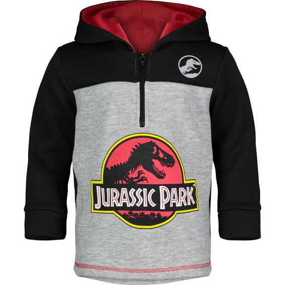 Jurassic Park Big Boys Fleece Half Zip Hoodie Toddler to Big Kid