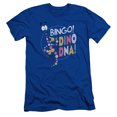 thumbnail image 1 of Jurassic Park Bingo Dino Dna S/S Adult 30/1 T-Shirt Royal Blue, 1 of 1