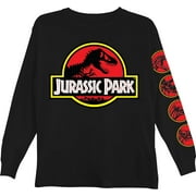 Jurassic Park Boys Jurassic World Long Sleeve Crewneck T-Shirt for Little and Big Boys Sizes 4-20 Black