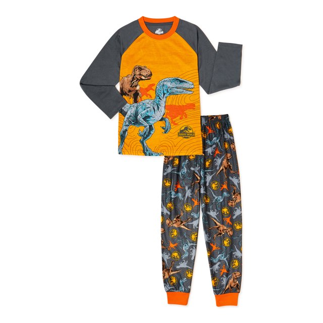 Jurassic Park Boys Long Sleeve Top and Pants, 2-Piece Pajamas Set ...