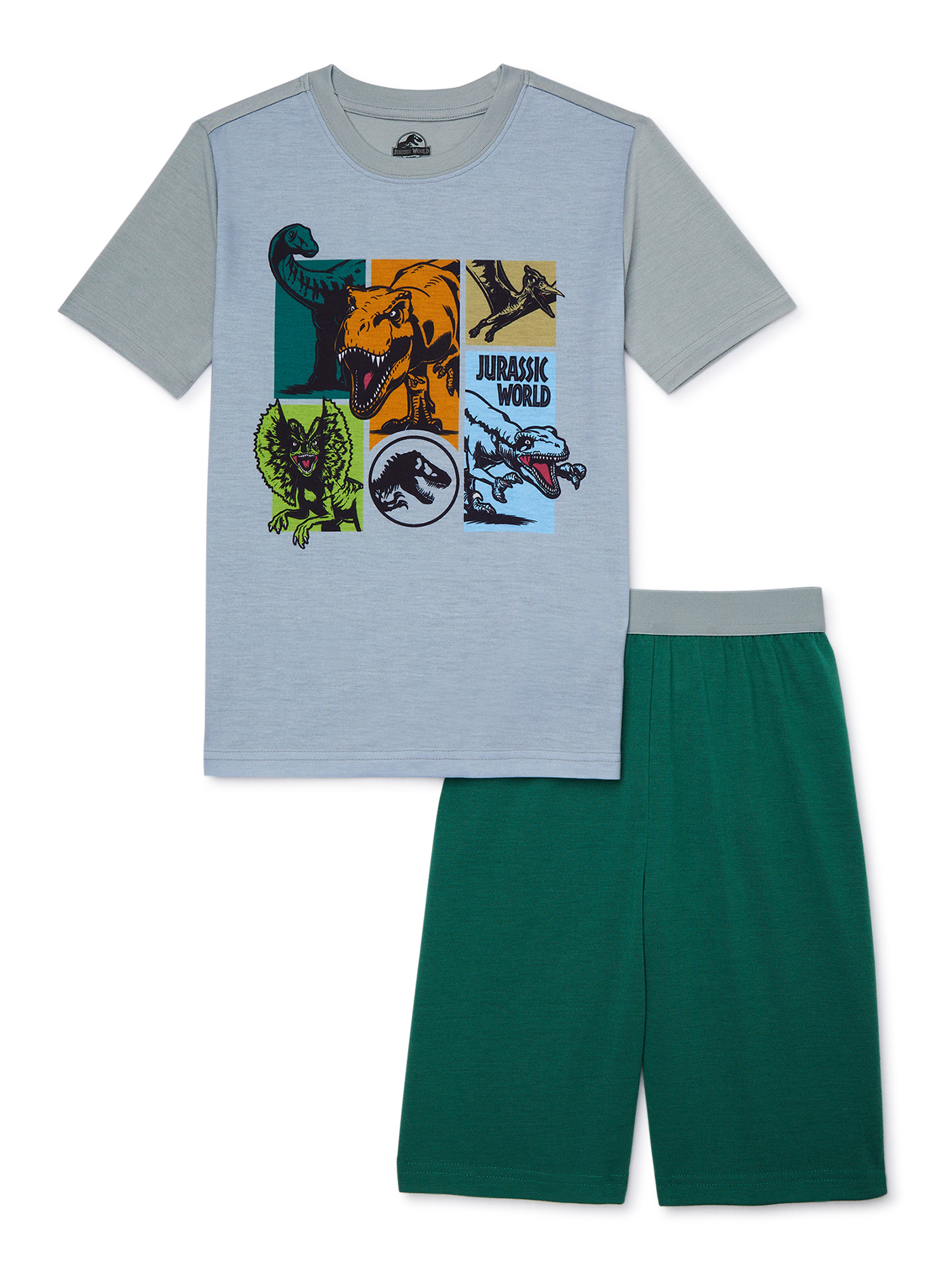 Jurassic Park Boys Short Sleeve and Shorts Pajama Set, 2-Piece, Sizes 4-12 - image 1 of 3