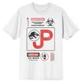 thumbnail image 1 of Jurassic Park Caution Biological Hazard Crew Neck Short Sleeve Men's White T-shirt, 1 of 4