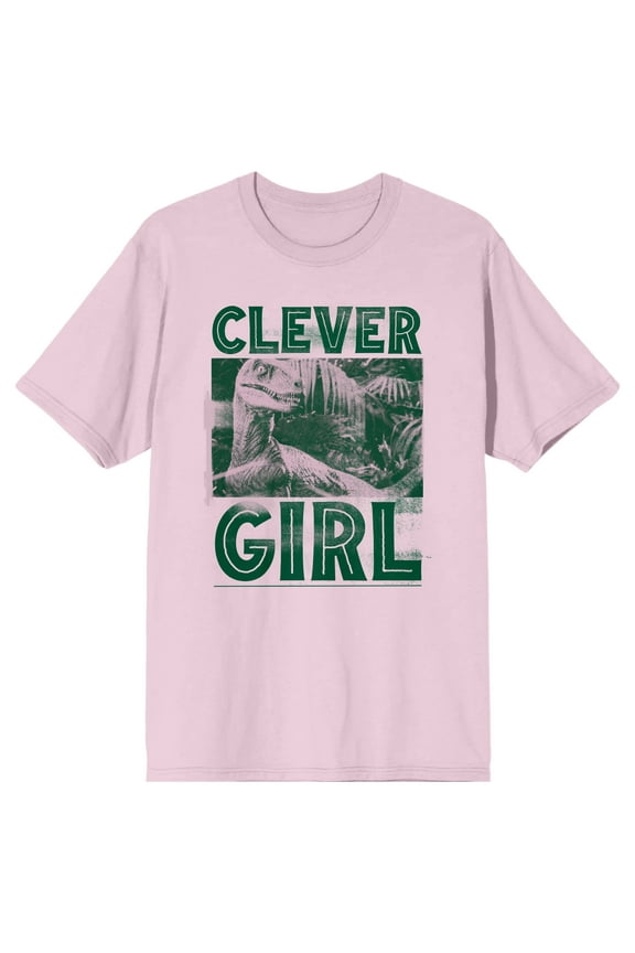 Jurassic Park Clever Girl Crew Neck Short Sleeve Cradle Pink Unisex Adult T-shirt