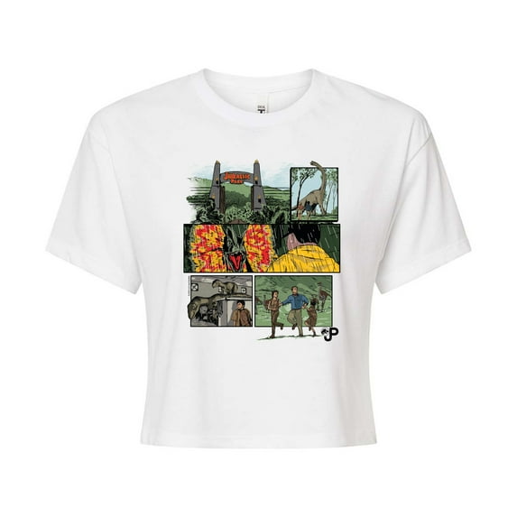 Jurassic Park - Comic - Juniors Cropped Graphic T-Shirt