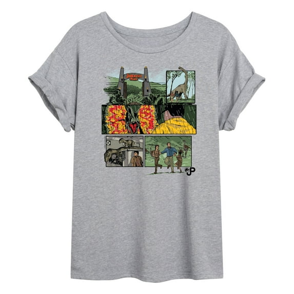 Jurassic Park - Comic - Women's Oversized Graphic T-Shirt