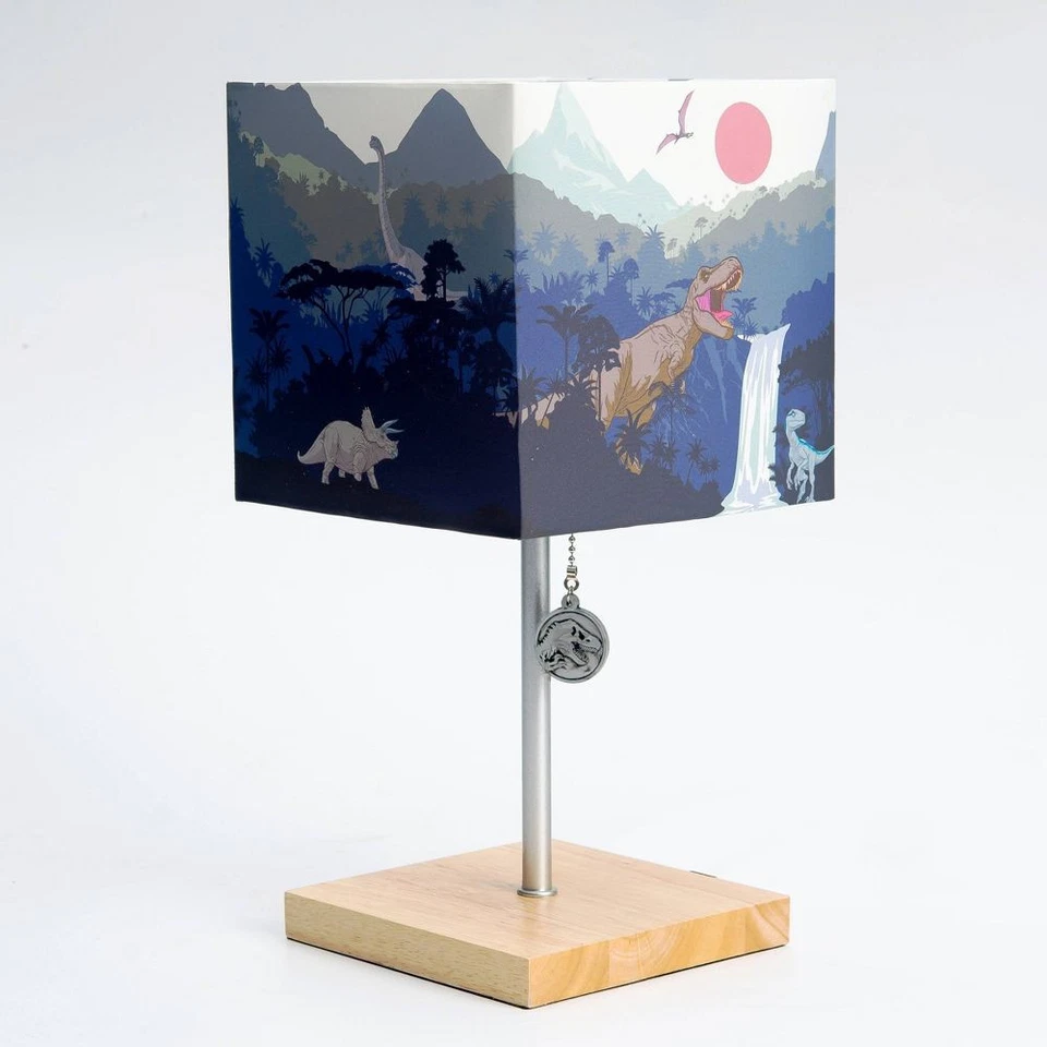 Jurassic Park Desk Table Lamp (Includes LED Light Bulb) Wooden Base with