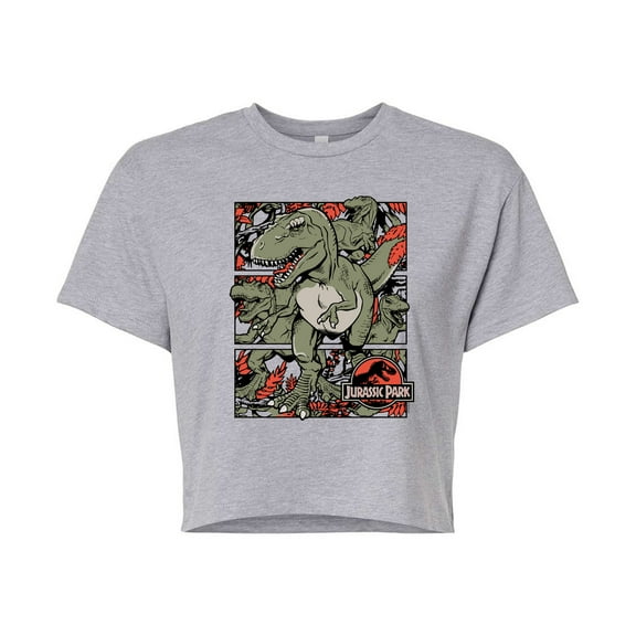 Jurassic Park - Dino Boxes - Juniors Cropped Graphic T-Shirt