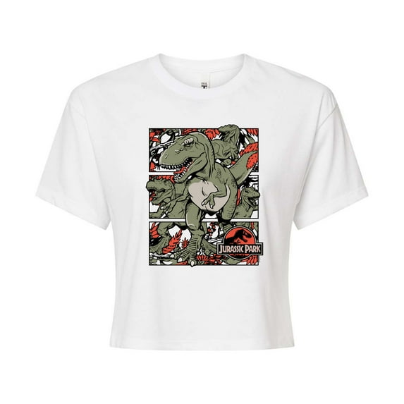Jurassic Park - Dino Boxes - Juniors Cropped Graphic T-Shirt