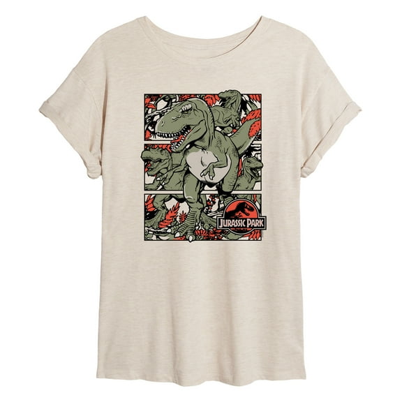 Jurassic Park - Dino Boxes - Women's Oversized Graphic T-Shirt