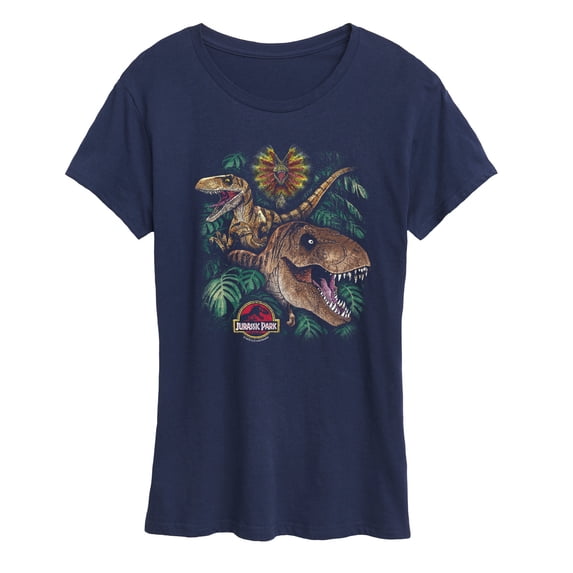 Jurassic Park - Dinosaur Collage - Women's Short Sleeve Graphic T-Shirt