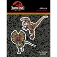 thumbnail image 1 of Jurassic Park Dinosaur Decals - Set of 2 Dilophosaurus Velociraptor Waterproof Vinyl Stickers for Car Truck Water Bottle Laptop Skateboard - Jurassic World Stickers, 1 of 5