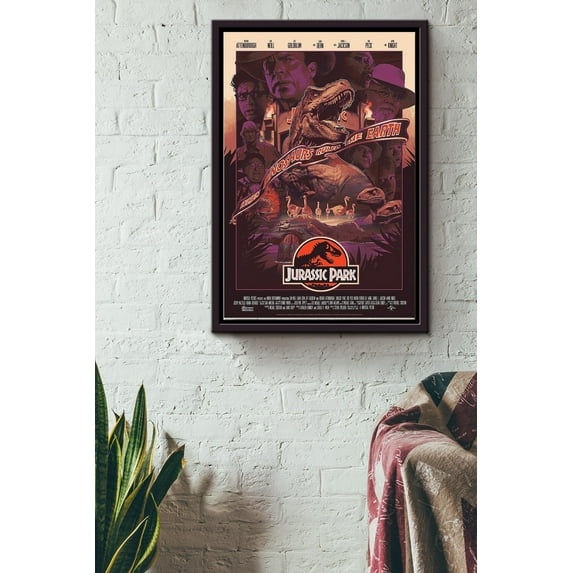 Jurassic Park Dinosaur Ruled The Earth For Fan Poster Framed Matte Poster 24 x 36 Inch Poster
