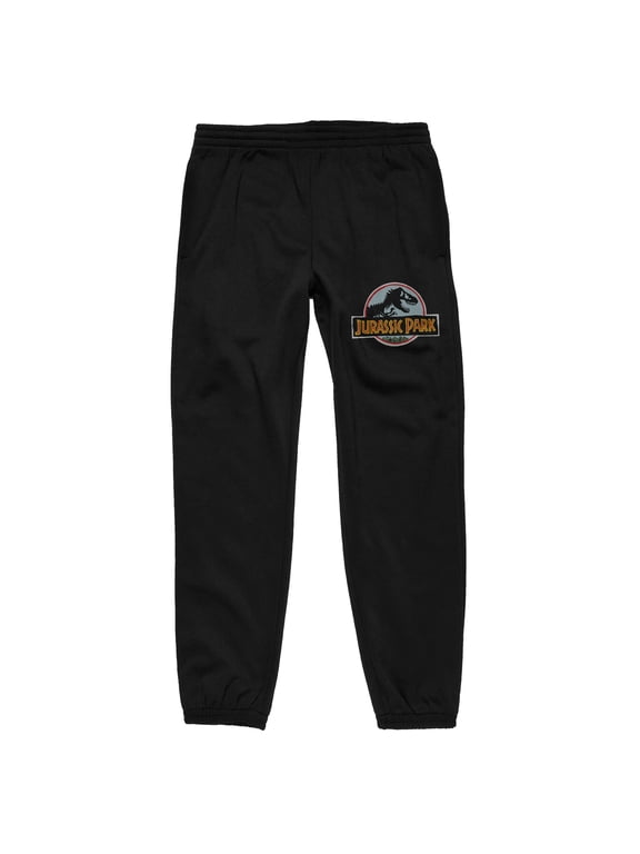 Jurassic Park Dinosaur Skeleton Men's Black Jogger Pants-Large