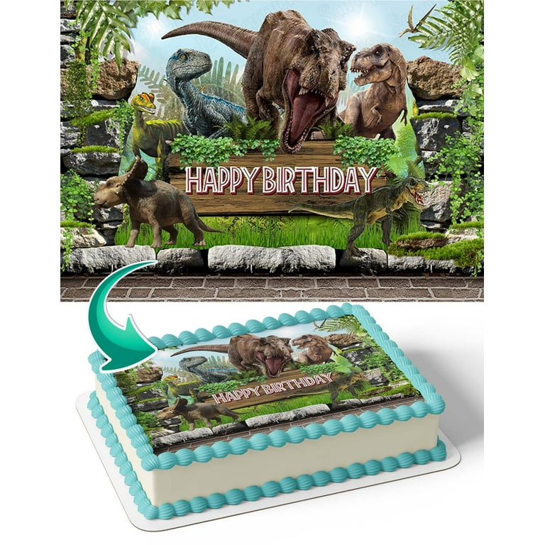 jurassic-park-dinosaur-trex-kids-edible-image-cake-topper-personalized-birthday-sheet-decal-banner-1-4-sheet-walmart-com for Free Jurassic World Birthday Printables Jurassic Park Dinosaur Trex Kids Edible Image Cake Topper Personalized Birthday Sheet Decal Banner 1/4 Sheet - Walmart.com for Free Jurassic World Birthday Printables