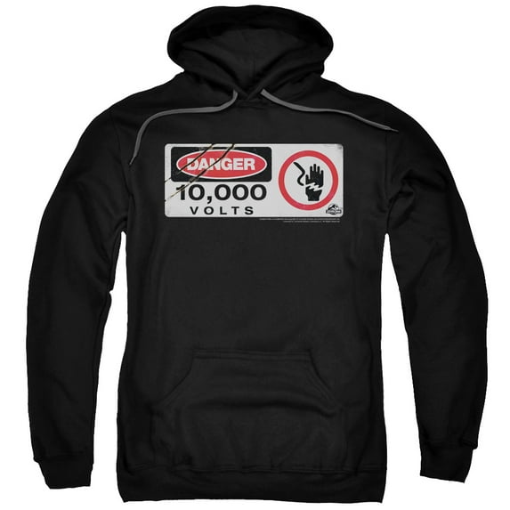 Jurassic Park - Electric Fence Sign - Pull-Over Hoodie - XX-Large