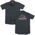 thumbnail image 1 of Jurassic Park Faded Logo (Back Print) Adult Work Shirt Charcoal, 1 of 3