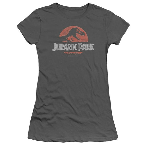 Jurassic Park Faded Logo S/S Junior Women's T-Shirt Sheer Charcoal