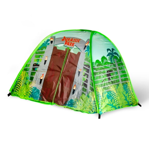 Jurassic Park Gates Polyester Portable Indoor Bed Tent Pop-Up Canopy, Green