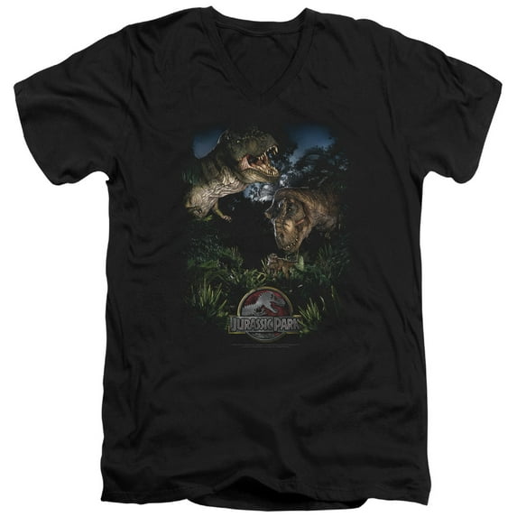 Jurassic Park - Happy Family - Slim Fit V Neck Shirt - Small