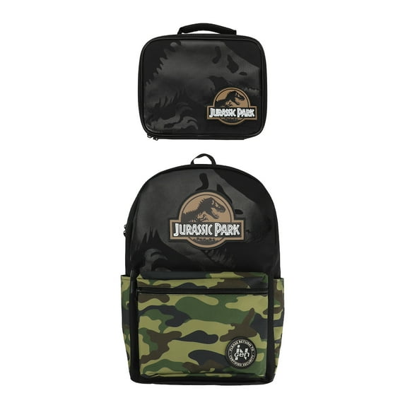 Jurassic Park INGEN Camo 17" Backpack and Lunch Tote Set