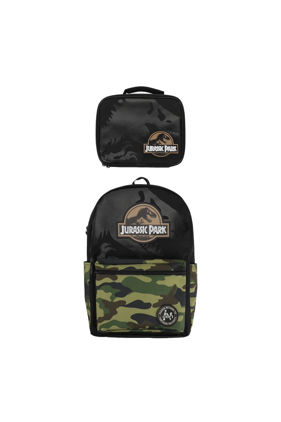 Jurassic Park INGEN Camo 17" Backpack and Lunch Tote Set