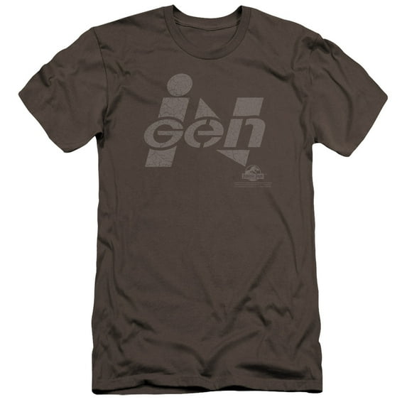 Jurassic Park Ingen Logo Premium Canvas Adult Slim Fit 30/1 T-Shirt Charcoal