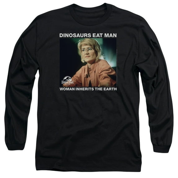Jurassic Park Inherit Long Sleeve Adult 18/1 T-Shirt Black