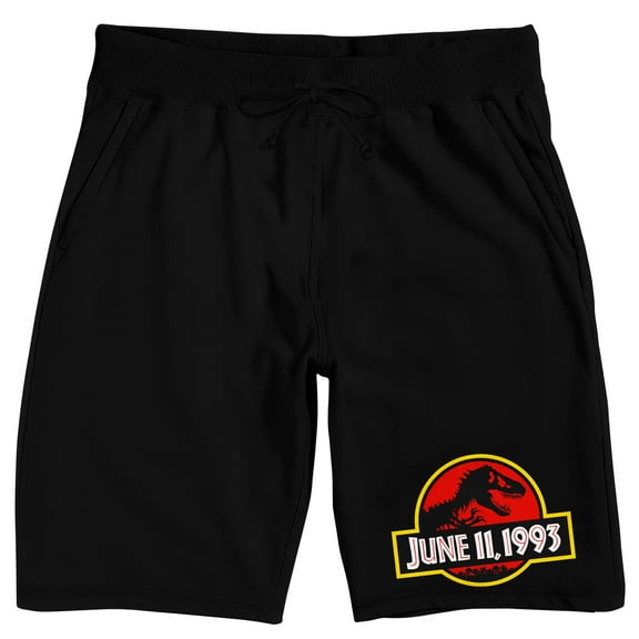 Jurassic Park June 11, 1995 Men's Black Sleep Pajama Shorts-Medium