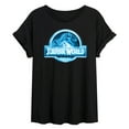 thumbnail image 1 of Jurassic Park - Jurassic World Logo Night Vision - Women's Oversized Graphic T-Shirt, 1 of 4